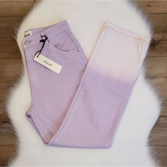 Rolla's Original Straight Leg Jeans in Lavender Tie Dye Size 29 NWT - Picture 7 of 8